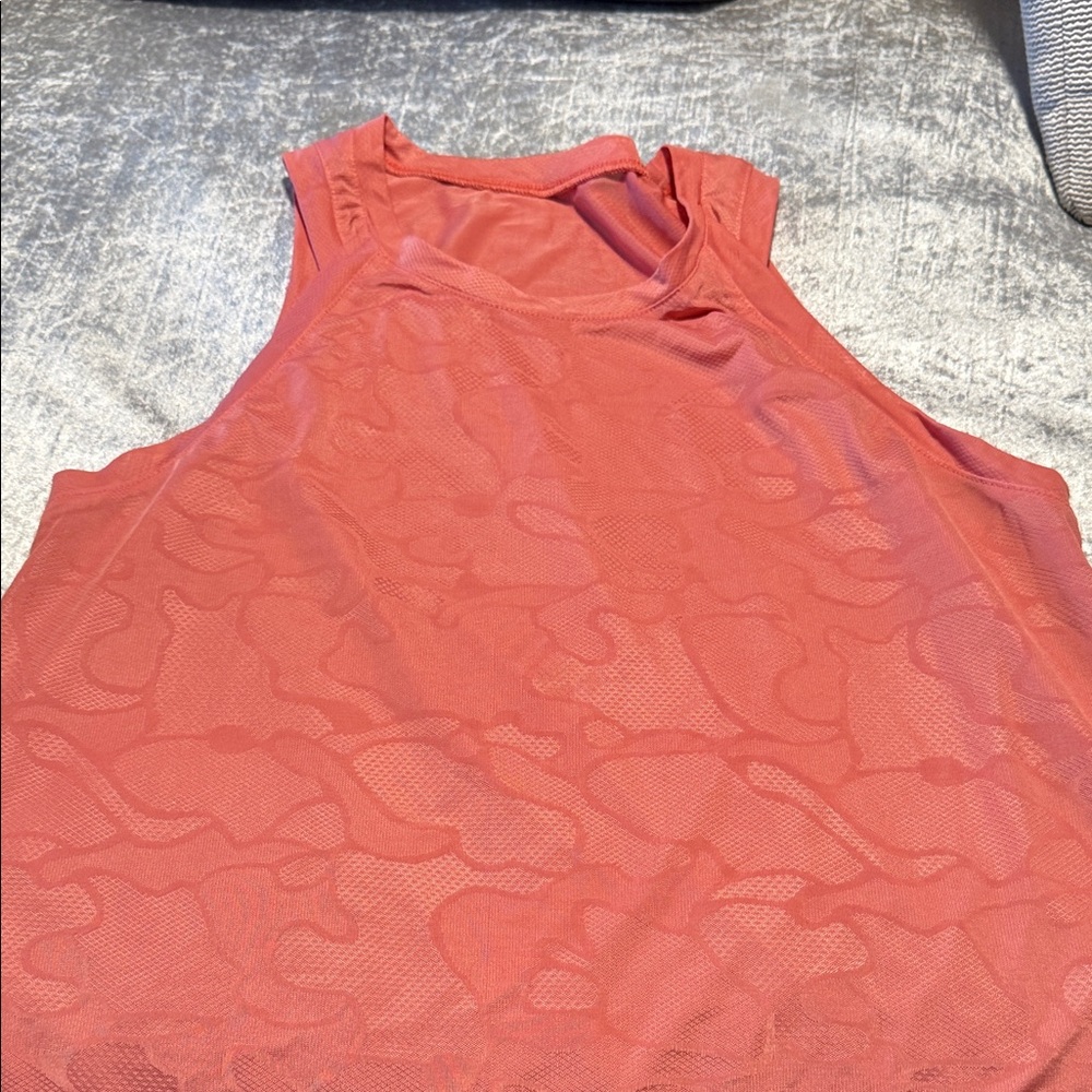 Coral Sleeveless Mesh Top